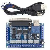 MACH3 인터페이스 보드 옵토 커플러 어댑터가있는 CNC 5 축 스테퍼 모터 드라이버 USB 케이블