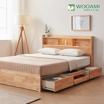 우아미 가구 모노 헤이디 LED 원목 수납침대 SS 55T 매트리스, FO5170 착불_내추럴