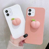 사은품/갤럭시 S23 S22 S21 노트20 S20 시리즈 귀여운 복숭아 모양 모찌 말랑 스퀴시 인형 단색 무지 슬림 실리콘 젤리 핸드폰 케이스
