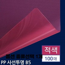 제본 표지 투명 반투명 사선 열제본 레자크 바이로 옥스포드 비닐 종이 종류선택 1개, B5 PP표지 사선투명 적색 100매