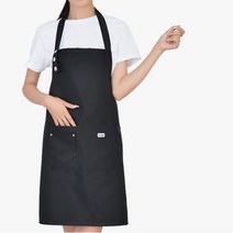 어깨끈 조절 앞치마 바리스타 미용실 식당주방 공방 원예앞치마, 브라운