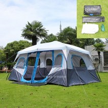 템팜 12인용 캠핑 투룸 텐트 블루 자외선차단 텐트용품 타프