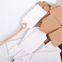 초대장 카드 24cm 100pcs 미니 태그 포장 라벨 브라운 크래프트블랙화이트 종이 DIY 스퀘어 웨딩 호의 선물, 02 white