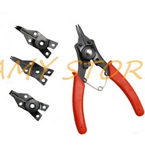 계량 측정 계측 스프링 4 in 1 스냅 링 45 90 180도 팁 외부 내부 구부러진 조합 고정 클립 circlip plier removerset 고정밀 공구 철물