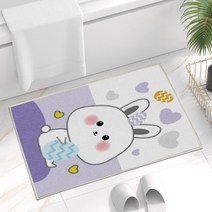 폴라도레 1+1 극세사 발매트 침실 러그 주방 카페트 화장실 부엌 매트, 5.(1+1)러브토끼(45x65cm)