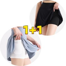 NEW 1+1 여성 테니스 스커트 치마반바지 고무줄치마 골프/테니스/배드민턴/스포츠/피트니스에 적합