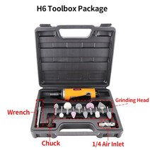 HIFESON Pneumatic Air Die Grinder Mini Grinding Mill Engraving Machine Polishing Tools PU Handle Wit, 02 H6 Toolbox package
