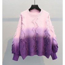 체인지쉬 (change she) 여성 그라데이션 겨울 니트 상의 빅사이즈 니트티