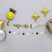 제이벌룬 졸업 축하 파티 가랜드, 캘리그래피가랜드 Congratulations 골드