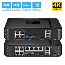 원격 액세스 얼굴 인식 POE 비디오 레코더 IP 보안 시스템 4k 8MP 울트라 HD NVR 4CH 8CH, 02 아무도_02 8CH_01 미국 플러그