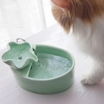 몽치리펫 꽃잎 세라믹 고양이 정수기 자동급수기 필터, 블루