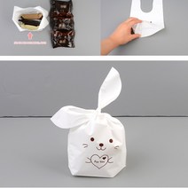 포장용봉투 선물포장비닐 흰 토끼 선물 포장 봉투 1P, 대