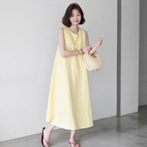 여성 여름 민소매 롱 원피스 린넨 원피스 a라인 2컬러 SFW0407013