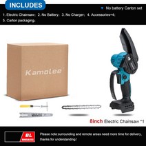 전기체인톱 미니 충전식 전기톱 로거 가지치기 정원 전동, 1.No Battery CartonSet  EU