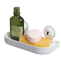 원터치 이중흡착 욕실 비누 컴팩트 거치대 1kg하중 무타공선반 못안박는 욕실걸이