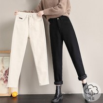 [오늘발송] 스타일아유 여성 배기 코튼 기모 팬츠 면배기 기모바지