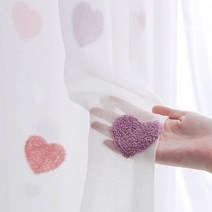 24평 32평 34평 거실커튼 sweet pink heart for s 나비주름쉬폰커튼