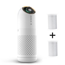 MountainWter 자동차 공기청정기 + 필터 2p 공기질 자동 감지 + 무드등 알림, 화이트