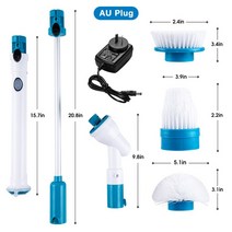 전기 청소 터보 스크럽 브러시 조절 가능한 방수 클리너 무선 충전 깨끗한 욕실 주방 도구 세트, [03] 240V AU plug, 03 240V AU plug