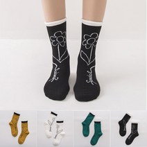 여성 학생 예쁜 데일리 패션 양말 4켤레 세트