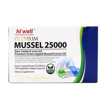 뉴질랜드 하이웰 프리미엄 초록입 홍합 25000mg 100캡슐 HiWell Mussel