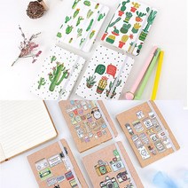 일러스트 디자인 A5 A6 A7 사이즈 밴드노트, 브라운