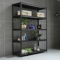 주방 수납 다용도 선반 가정용 스토리지 랙 의 다층 철, 상세 페이지 참고, 높이152cm5층매트블랙길이80x폭30cm