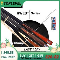 오리지널 RILEY 고급 수제 3/4 피스 스누커 큐 키트 확장 10mm 당구 스틱 좋은 케이스 포함