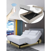 가정용 전동침대 리클라이너 병원 침대 지능형 전기 리프팅 완전 자동 다기능 제로 압력 현대 미니멀리스트 마사지 마스터 침실 더블, [01] 1000mm*2000mm, [04] 기능성 프레임 + 20cm패드 [라텍스+면스프