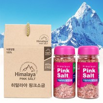 핑크솔트 히말라야 암염 선물세트 400g*2개 집들이선물 돐잔치선물 회갑연선물 답례품, 1set
