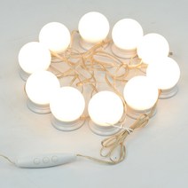 화장대 거울 부착 원형 LED 전구 5V USB, 단품