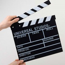 JANGCHEN 영화 뮤비 유튜브 촬영 소품 슬레이트 클래퍼 보드 (클래퍼보드/슬레이트보드/인테리어소품/뮤비촬영소품/유튜브촬영소품/촬영소품/클랩스틱 추천)