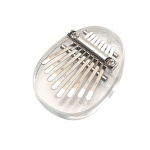 8 키 미니 칼림바 엄지 피아노 나무 금속 작은 악기 펜던트 Mbira 성인 어린이를위한 선물 초급 학습, 03 Transparent Oval_02 미국