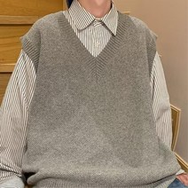 남학생 키커보이는 단정 오버핏 니트조끼 교복코디 남자베스트 데일리