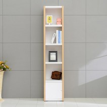 장인가구 프린스 400 5단 수납형 책장, 메이플화이트