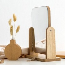 온나 우드 화장대 각도 조절 가능 탁상 거울, 사이즈:대형