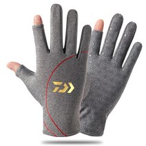 남자 야외 스포츠 낚시 장갑 겨울 따뜻함 패브릭 사이클링 등산 두 손가락 미끄럼 방지 탄성 터치 스크린 낚시 장갑, 한 사이즈, 얼지첸후이진