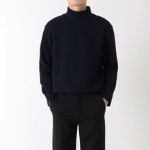 지지블랙 키유 골지 반폴라 니트티 빅사이즈