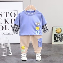 남성 아기 가을 정장 2021 새로운 소년 잘 생긴 스웨터 투피스 세트 아기 어린이 의류 1 4 세 여름 의류 도매