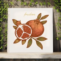 아란아트 풍수인테리어 석류그림액자 다산 임신 예비맘 산모선물 임산부 태교선물, 11. 빈티지 석류1