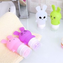 실리콘 캐릭터 공병 빈용기 화장품 여행용 용품 샴푸통 바디워시통 빈병, 화이트