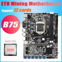 b75 eth 마이닝 마더보드 12 pcie to usb3.0 어댑터 + g620 cpu lga1155 msata ddr3 b75 usb eth 광부 마더보드