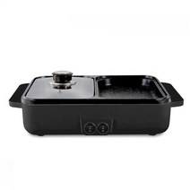 110v220v 2 in 1 electric hot pot cooker bbq 그릴 multicooker electric bbq 그릴 non stick plate 바베큐 팬 hot, 검은 색, 유럽 ​​연합