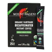 마운트하겐 디카페이네이티드 인스턴트 커피 싱글 서브 스틱 25개입, 50g, 1개, 1개