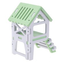 목조 주택 친칠라 햄스터 둥지 다락방 작은 동물 재생 씹는 애완 장난감, 01 Green