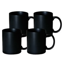 머그컵 인기모음 100종 4p 세트 머그컵 화이트머그 칼라머그 컵, 1개, 프리미엄 무광 올 블랙 머그 4p
