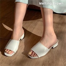 로즈블로썸 멜팅브라운 여성 캐주얼 통굽 뮬슬리퍼 로우힐 9color (8249169)