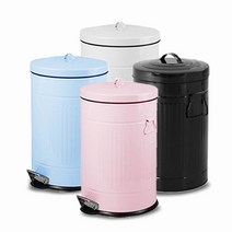 핑크/블루/블랙 무소음 양철 컬러 휴지통 5L, 블랙5L