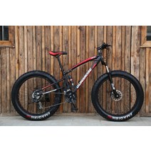 MTB 입문용 산악용 자전거 26 인치 지방 지방 타이어 눈 해변 산악 7212427 속도 더블 디스크 브레이크 탄소강 프레임, 26인치 24단, 블랙 레드