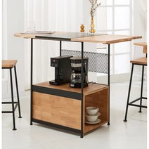 트렌디 원목 라운드/사각 스틸 홈바 테이블 120cm(4색) 원룸 수납형 BAR 홈빠 식탁, 골드라운드